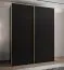 Kleiderschrank / Schiebetürenschrank | 10 Einlegeböden | 245,5 x 200 x 64 cm | 11 Fächer | 2 Schiebetüren | 2 Kleiderstangen | Farbe: Schwarz | Soft-Close