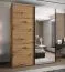 Kleiderschrank / Schiebetürenschrank | 245,5 x 190 x 64 cm | 2 Kleiderstangen | Spiegel | 2 Schiebetüren | Farbe: Eiche Artisan | Soft-Close | 11 Fächer