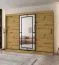 Kleiderschrank / Schiebetürenschrank | Farbe: Eiche Artisan | 10 Fächer | 2 Kleiderstangen | hochwertig Verarbeitet | 250 x 62 x 200 cm | dekorative Spiegeltür