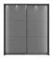 Grauer Schiebetürenschrank mit einer Kleiderstange Kule 02, Kleiderschrank, Farbe: Graphitgrau, sechs Fächer, Maße: 210 x 179 x 62,5 cm, modernes Design