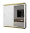 Kleiderschrank im modernen Design mit Spiegeltür Bernina 31, Weiß Matt, Griffe: Gold, Maße: 200 x 200 x 62 cm, mit genügend Stauraum