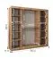Kleiderschrank / Schiebetürenschrank | Farbe: Walnuss | 2 Meter breit | eine Spiegeltür | 10 Fächer | zwei Kleiderstangen | Aluminiumschienen