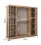 Schiebetürenschrank mit einen Spiegel Bernina 17, Farbe: Eiche Artisan, 2 Meter breit, 10 Fächer, zwei Kleiderstangen, Kleiderschrank, Aluminiumschienen
