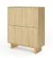 Kommode | Farbe: Eiche geölt | 4 Drehtüren | Push-to-open Funktion | 8 Fächer | 104 x 38 x 124 cm | Highboard | ABS-Kanten | für Wohnzimmer