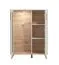 Vitrine | klein | Farbe: Kaschmir | 1 Glastür | Maße: 90 x 40 x 116,5 cm | 1 Drehtür | ABS-Kanten | getöntes Glas | 6 Fächer | für Wohnzimmer