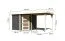 Gartenhaus SET AKTION terragrau mit Anbaudach 2,4 m Breite, Grundfläche: 5,76m²