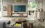 Vitrine | 88 x 40 x 156 cm | Glasschrank | Nuss/Kaschmir | Metallbeine | ABS-Kanten | 3 Türen | Push-to-open System | 6 Einlegeböden | Belladere 03