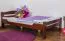 Einzelbett / Gästebett"Easy Premium Line" K4, 120 x 200 cm Buche Vollholz massiv dunkelbraun lackiert
