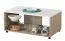 Wohnzimmer Komplett - Set C Idos, Farbe: Weiß / Weiß Hochglanz / Eiche Grau / Schwarz, mit Parsolglas, zwei Vitrinen, ein Wandregal, ein TV-Schrank, eine Kommode und ein Couchtisch