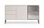 Sideboard | Kaschmir | inkl. LED-Beleuchtung | 3 Schubladen | Push-to-open Funktion | 160 x 40 x 86 cm | 4 Fächer | Kommode | 1 Glastür mit Aluminiumrahmen