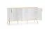 Sideboard / Kommode sechs Fächer Breckenridge 04, Farbe: Weiß, Soft-Close-System, Maße: 88 x 170 x 40 cm, mit drei Türen, Push-to-open Funktion