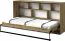 Schrankbett / Jugendbett Garian 20 horizontal, Farbe: Eiche / Grau - Liegefläche: 90 x 200 cm (B x L)