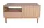 Zweiseitiger Couchtisch Acrab 06 mit 2 Schubladen, 53x 106 x 64, 2 Türen, 2 Kipptüren, Eiche Cremona, passend für Staubsaugroboter, geriffelte Fronten