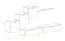 Elegante Wohnwand Kongsvinger 70, Farbe: Eiche Wotan / Weiß Hochglanz - Abmessungen: 150 x 330 x 40 cm (H x B x T), mit genügend Stauraum
