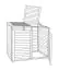Mülltonnenbox Cubo Doppelt, Hartholz - Abmessung: 84 x 150 x 135 cm (L x B x H)