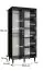 Schlichter Schiebetürenschrank mit fünf Fächern Jotunheimen 38, Farbe: Schwarz - Abmessungen: 208 x 100,5 x 62 cm (H x B x T)