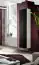 Wohnwand Wohnzimmer Hompland 174, Farbe: Schwarz / Weiß - Abmessungen: 170 x 210 x 40 cm (H x B x T), mit einen Hängeschrank