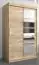 Schiebetürenschrank / Kleiderschrank Aizkorri 02A mit Spiegel, Farbe: Eiche Sonoma - Abmessungen: 200 x 120 x 62 cm (H x B x T)