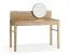 Schminktisch | 2 Schubladen | 1 Spiegel | Farbe: Eiche | 123 x 56 x 96 cm | Regal für kleine Gegenstände | Soft-Close Funktion | abgerundete Kanten