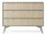 Kommode mit drei Schubladen Crewe 02, Farbe: Eukalyptus / Eiche - Abmessungen: 80 x 106 x 38 cm (H x B x T)