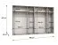 Drehtürenschrank / Kleiderschrank mit vier Kleiderstangen | Farbe: Walnuss | vier Fächer | 3 Meter breit | Soft-Close-Funktion | Griffe: Schwarz