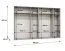 Drehtürenschrank mit 3 Meter breite | Farbe: Walnuss | sechs Spiegeltüren | Griffe: Silber | Soft-Close-Funktion | vier Fächer | vier Kleiderstangen