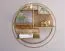 Wandregal rund aus Mango Massivholz und Rattan, Farbe: Mango - Abmessungen: 62 x 62 x 17 cm (H x B x T)