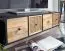 TV-Unterschrank aus Mango Massivholz, Farbe: Mango / Schwarz, Teilmassiv - Abmessungen: 25 x 150 x 35 cm (H x B x T)
