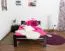 Einzelbett/ Gästebett "Easy Premium Line" K4, 120 x 200 cm Buche Vollholz massiv schokobraun lackiert
