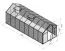 Gewächshaus - Glashaus Rucola L12, Wände: 4 mm gehärtetes Glas, Dach: 6 mm HKP mehrwandig, Grundfläche: 12,50 m² - Abmessungen: 570 x 220 cm (L x B)