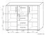 Kommode Aitape 45, Farbe: Sonoma Eiche dunkel / Sonoma Eiche hell - Abmessungen: 105 x 135 x 40 cm (H x B x T)