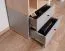 Schrank, Regal mit 7 offenen Fächern, Jugendzimmerschrank, 195 x 45 x 40 cm, Eiche / Grau, 1 Tür und 2 Schubladen, ABS-Kanten