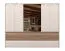 Kleiderschrank mit Spiegel Papauta 13, Farbe: Kaschmir / Eiche dunkel - Abmessungen: 226 x 277 x 60 cm (H x B x T)
