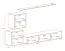 Elegante Wohnwand Balestrand 80, Farbe: Grau / Eiche Wotan - Abmessungen: 150 x 250 x 40 cm (H x B x T), mit drei Türen