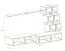 Holzdekor Wohnwand Volleberg 59, Farbe: Eiche Wotan / Weiß - Abmessungen: 150 x 250 x 40 cm (H x B x T), mit Push-to-open Funktion