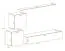 Schlichte Wohnwand Balestrand 76, Farbe: Weiß / Eiche Wotan - Abmessungen: 150 x 250 x 40 cm (H x B x T), mit drei Türen