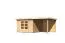 Gartenhaus SET AKTION naturbelassen mit Anbaudach 2,4 m Breite, Rückwand, Grundfläche: 9m²