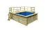 Garten Pool 1 rechteckig aus Holz, Farbe: Natur KDI, Ø 476 cm, inkl. Leitern & Terrasse 2-teilig