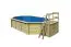 Pool 4 SET aus Holz, Farbe: Natur KDI, Ø 633 cm, inkl. Leitern & Terrasse