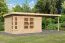 Gartenhaus SET naturbelassen mit Anbaudach 3,2 m, Grundfläche: 8,6m²