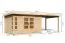Gartenhaus SET naturbelassen mit Anbaudach 3,2 m, Grundfläche: 8,6m²