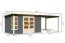 Gartenhaus SET terragrau mit Anbaudach 3,2 m, Grundfläche: 8,6m²