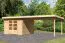 Gartenhaus SET AKTION mit Pultdach inkl. Anbaudach, Farbe: Naturbelassen, Grundfläche: 7,84 m²