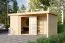 Gartenhaus SET naturbelassen mit Anbaudach 2,4 m Breite, Seiten- und Rückwand, Grundfläche: 4,45m²