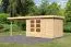 Gartenhaus SET mit Anbauschrank, Farbe: Natur, Schleppdach 2,8 m Breite, Grundfläche: 6,71 m²