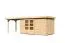 Gartenhaus SET naturbelassen mit Anbauschrank, Anbaudach 2,8 m Breite, Grundfläche: 7,94m²