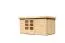 Gartenhaus SET naturbelassen mit Anbauschrank, Grundfläche: 9,03m²
