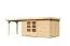 Gartenhaus SET naturbelassen mit Anbauschrank, Schleppdach 260 cm, Grundfläche: 9,03m²