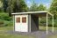 Gartenhaus SET AKTION 12 terragrau mit Anbaudach, Grundfläche: 5,07m²