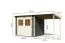 Gartenhaus SET AKTION 12 terragrau mit Anbaudach, Grundfläche: 5,07m²